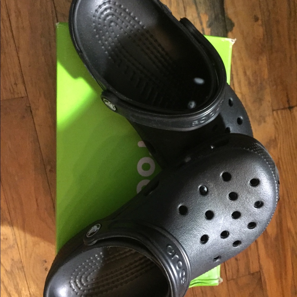 NWT and box, black, never worn before crocs size 7